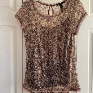 INC short-sleeve sequin top